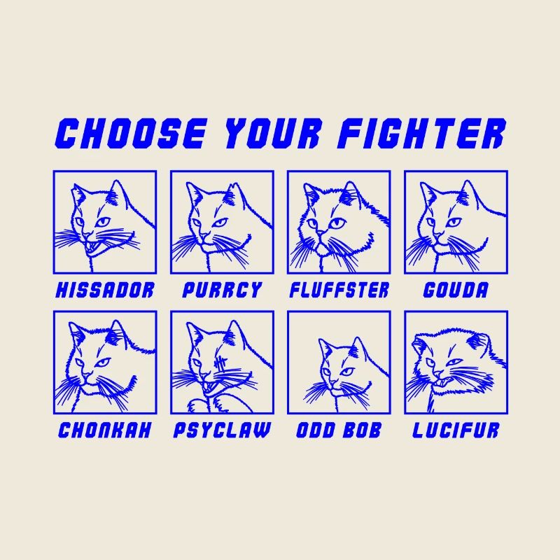 Wählen Sie Ihren Fighter - Mono Blue