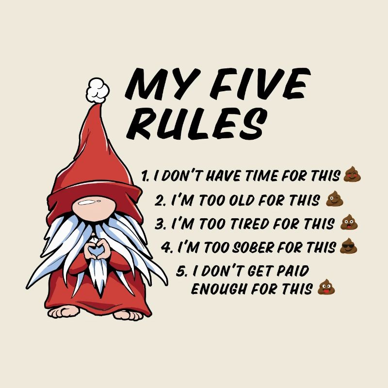 5 rules of a funny gnome