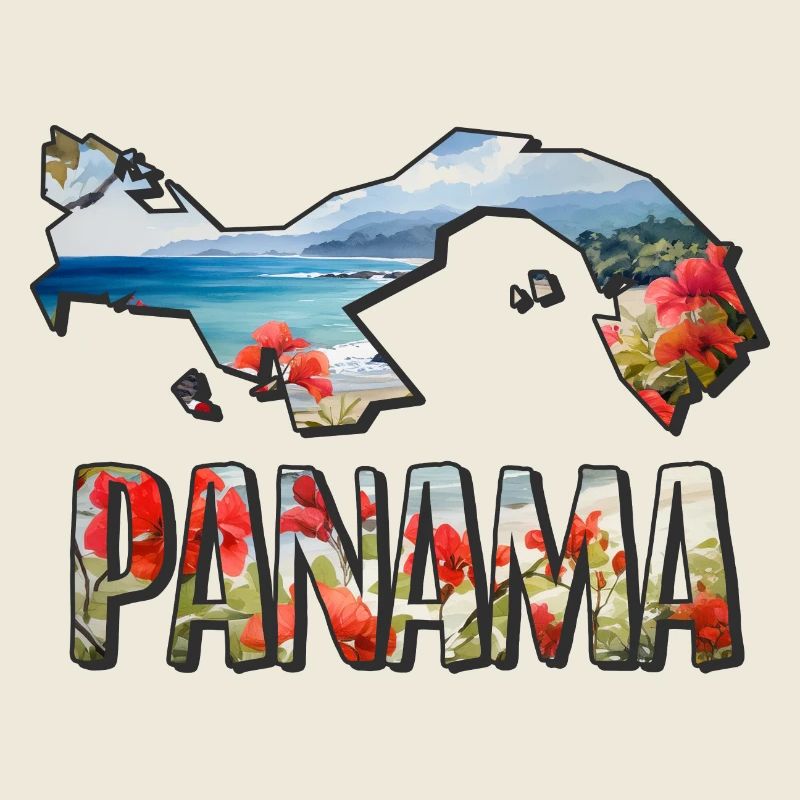 Carte aquarelle Panama