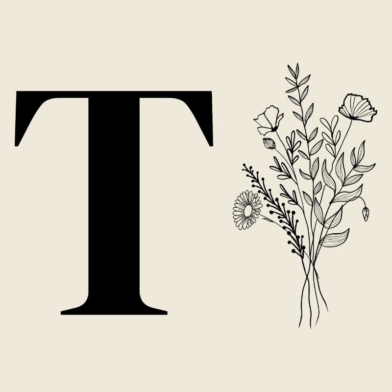Lette t fleurs minimalistes
