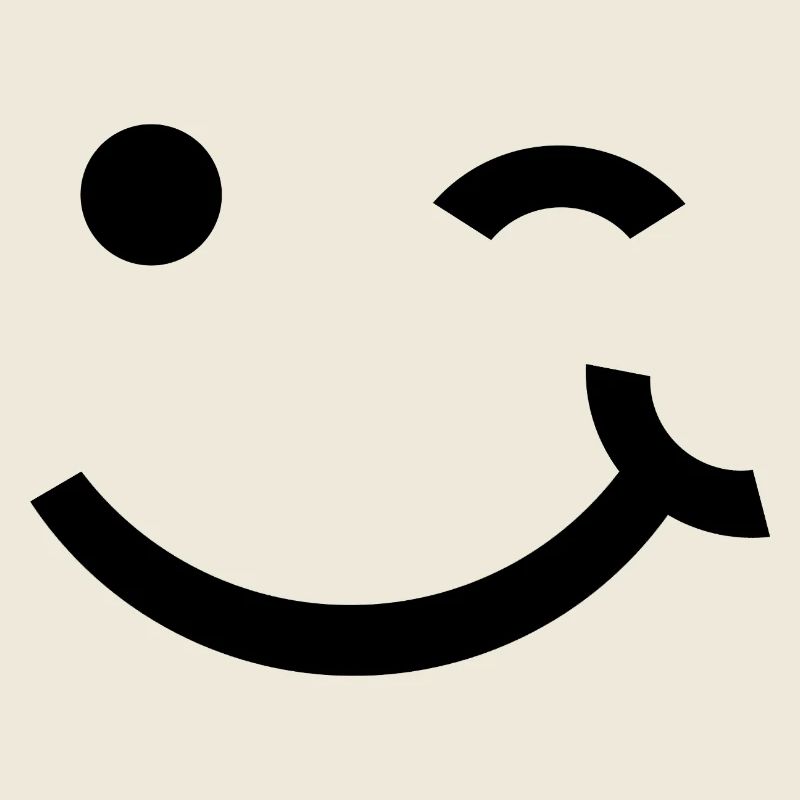 Zwinkerndes Gesicht, zwinkerndes Lächeln