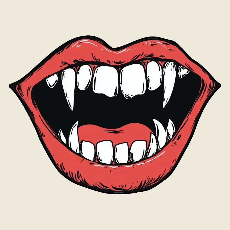 vampire mouth, sharp teeth, bite