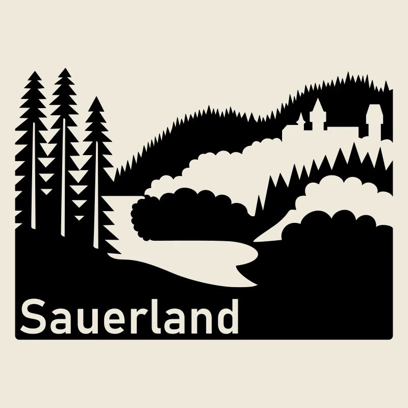 Sauerland Silhouette Landschaft Autobahnschild