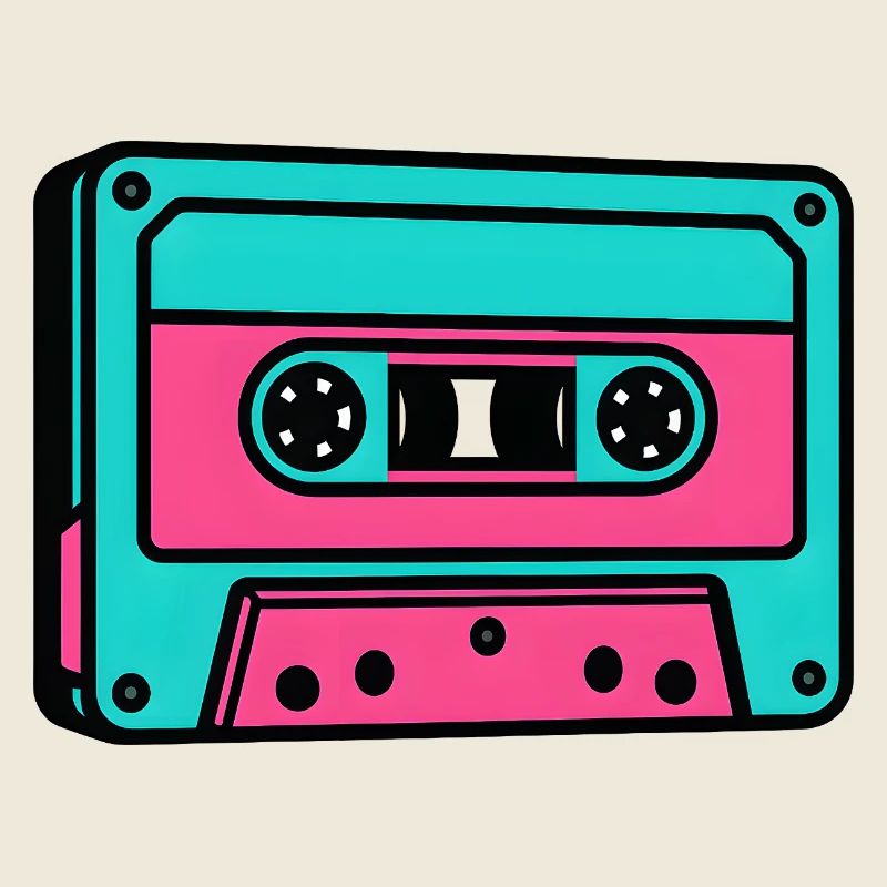 Neon Cassette Popart 80s