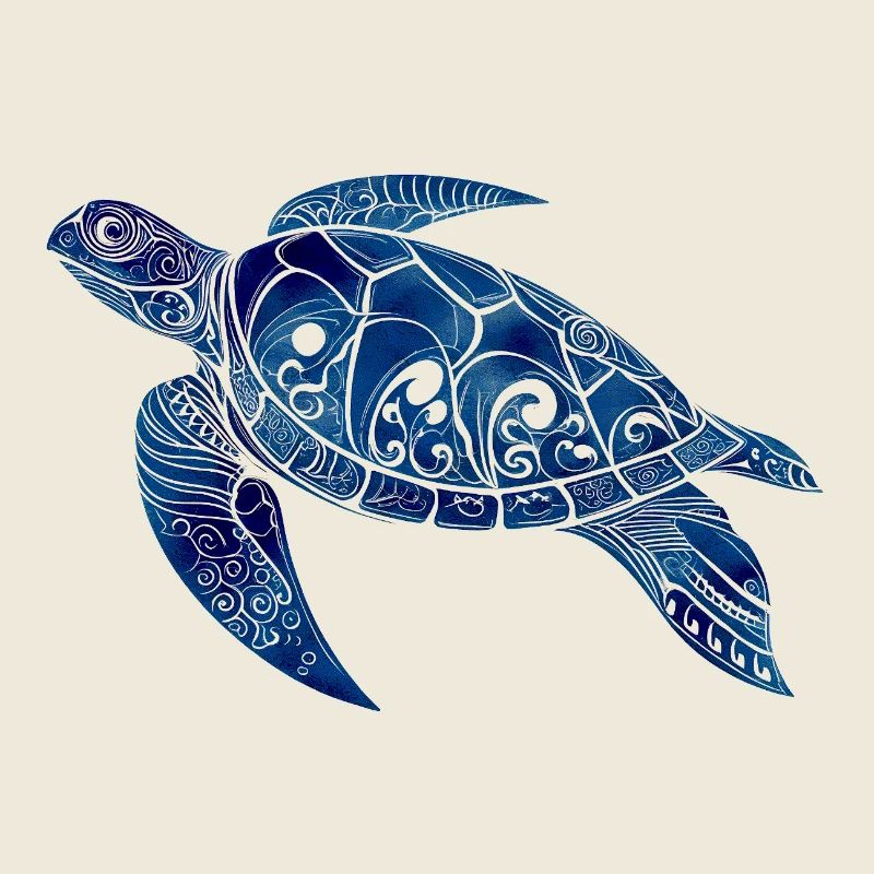 Tribal Turtle Blue – Ocean Design