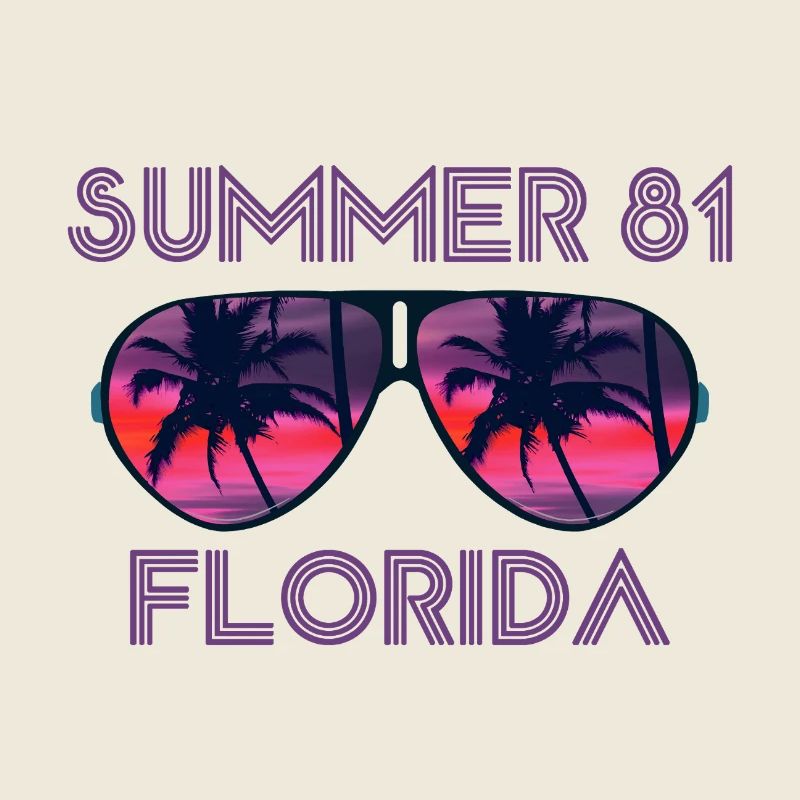 Été 81 Floride - Lunettes de soleil rétro Sunset