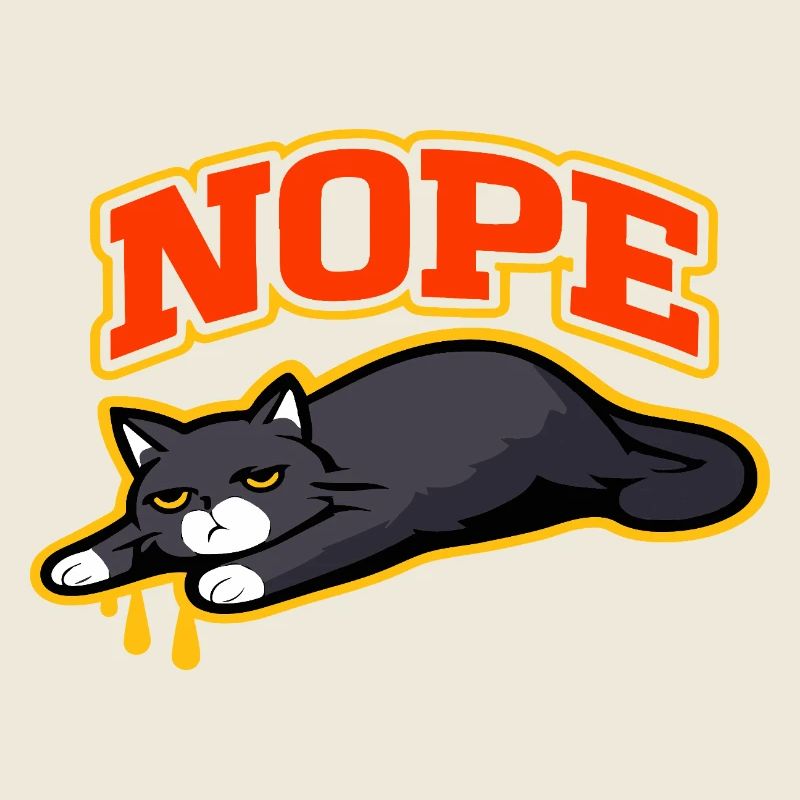 Nope Cat Lounging Meme