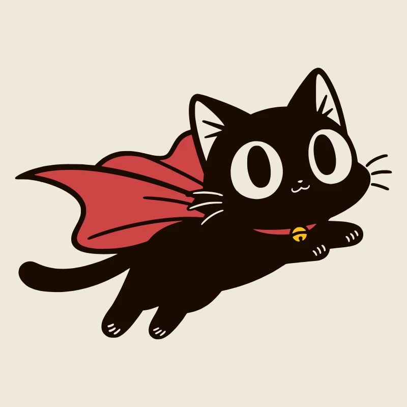Super Chat Volant | Chat noir avec une cape