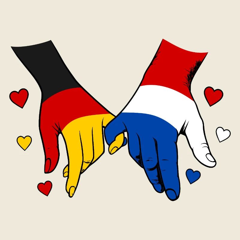 Allemagne Pays-Bas Drapeau se tenant la main