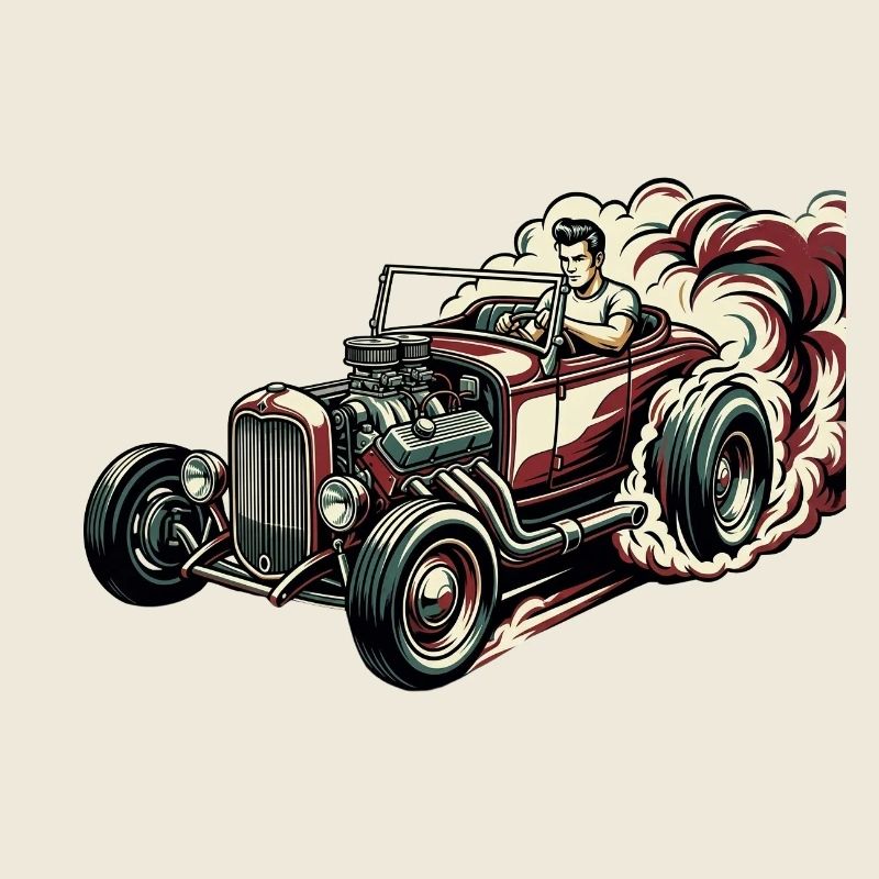 Rennhotrod Karikatur