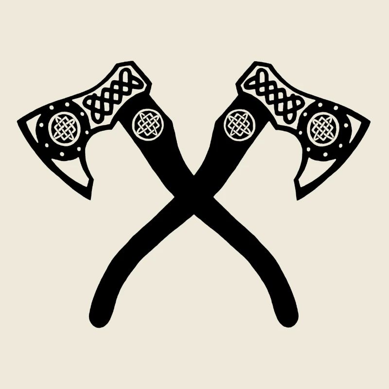 Schwarze Wikinger-Axte