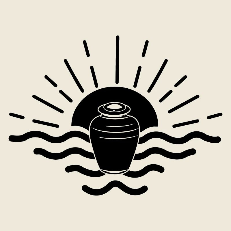 Urne de mer au coucher du soleil