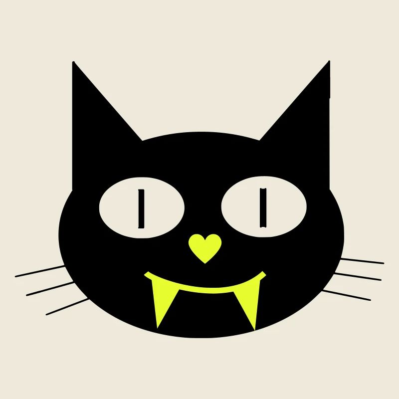 Halloween vampire cat with canines