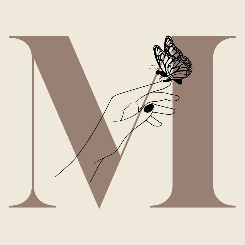 Buchstabe M Magischer Schmetterling