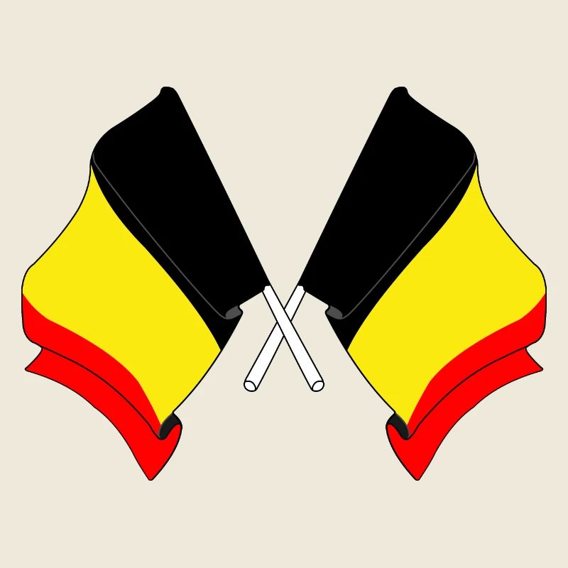Two flags Belgium crossed