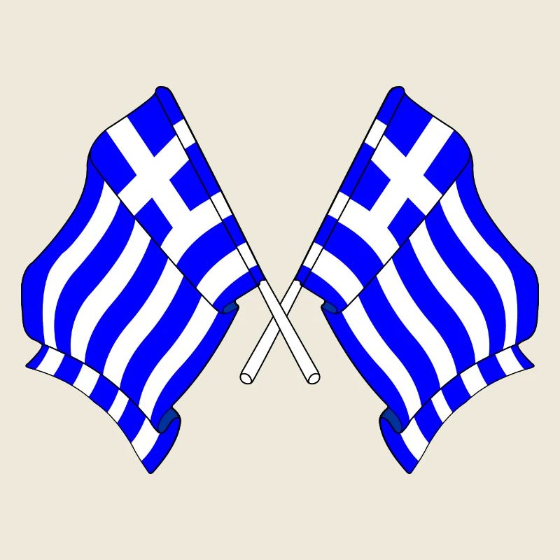 Deux drapeaux de la Grèce