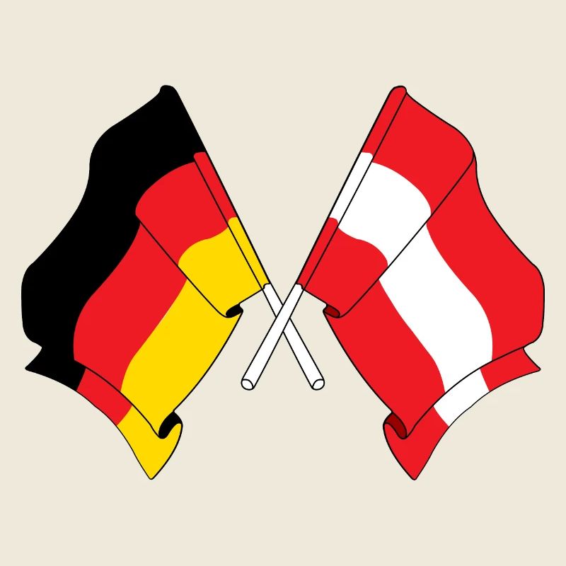 Drapeau de l’Allemagne et drapeau de l’Autriche