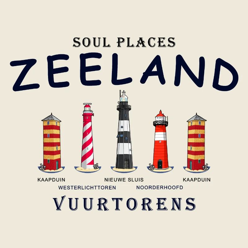 Zélande, Pays-Bas, Phares Dessin à la main