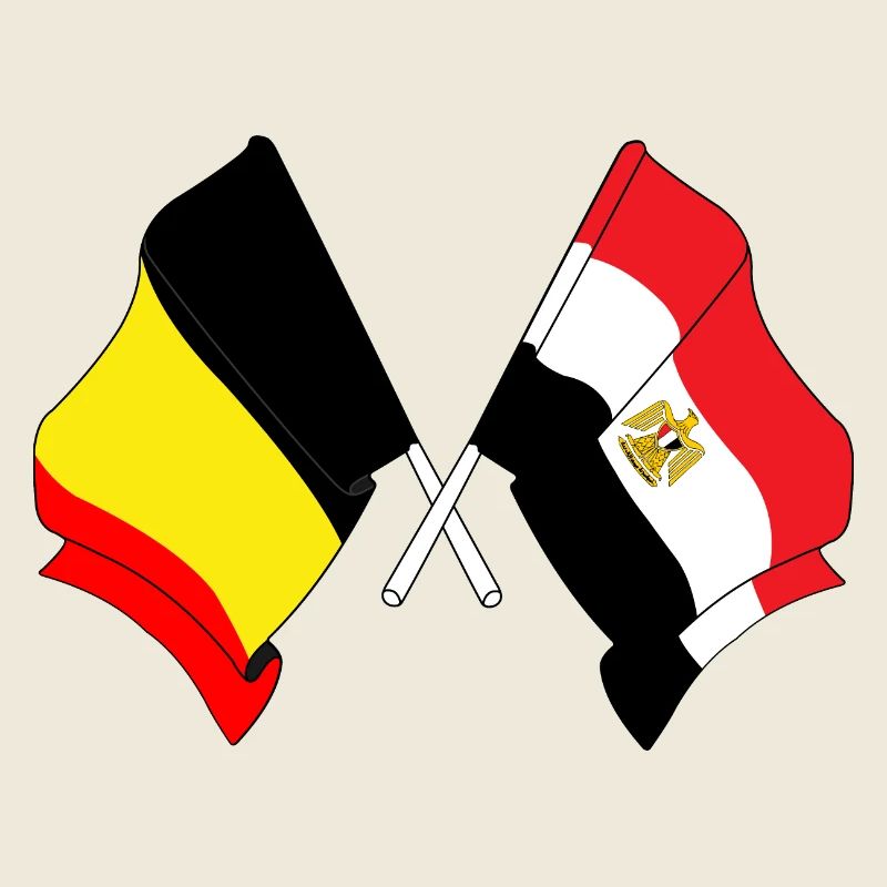Drapeau Belgique, drapeau Égypte