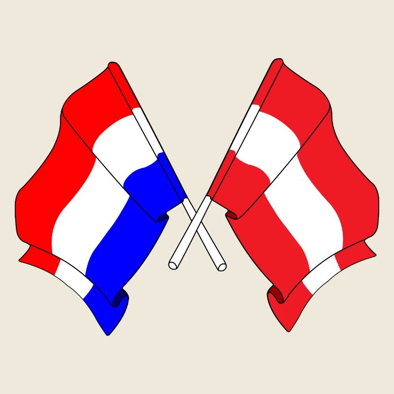 Drapeau Pays-Bas, drapeau Autriche