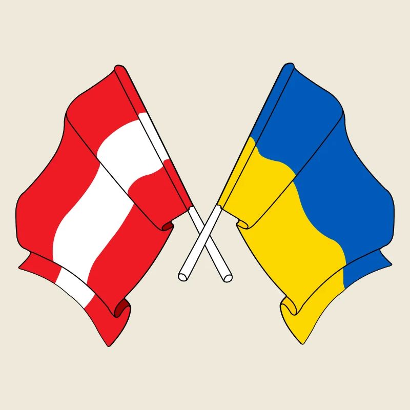 Drapeau Autriche drapeau Ukraine