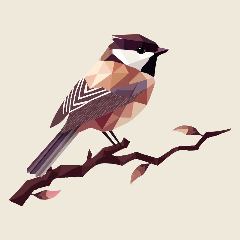 Geometrischer Singvogel – Elegante Polygonkunst