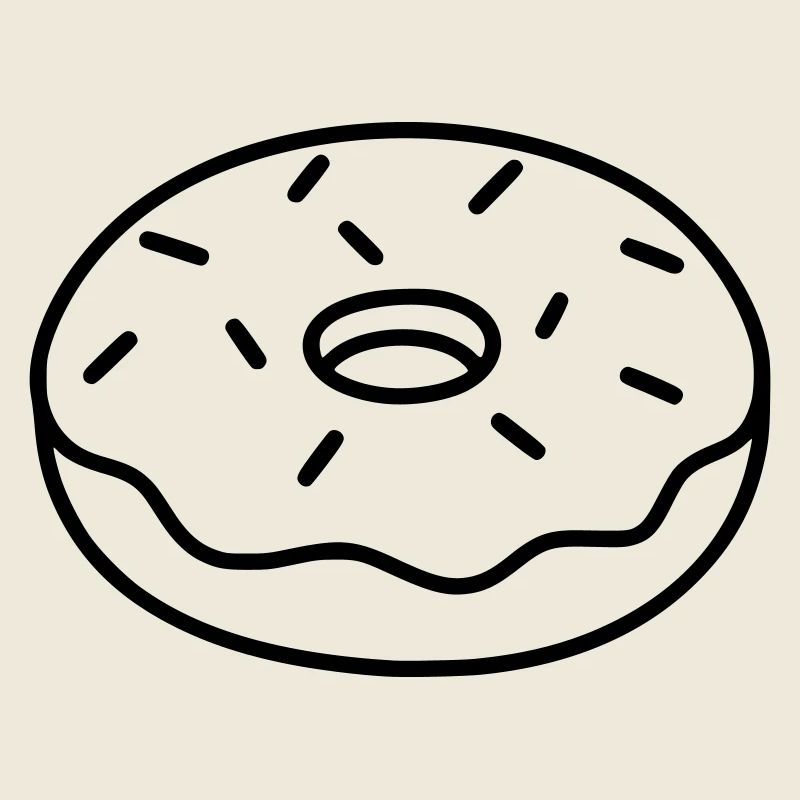 Minimalist Donut Vector Motif Food