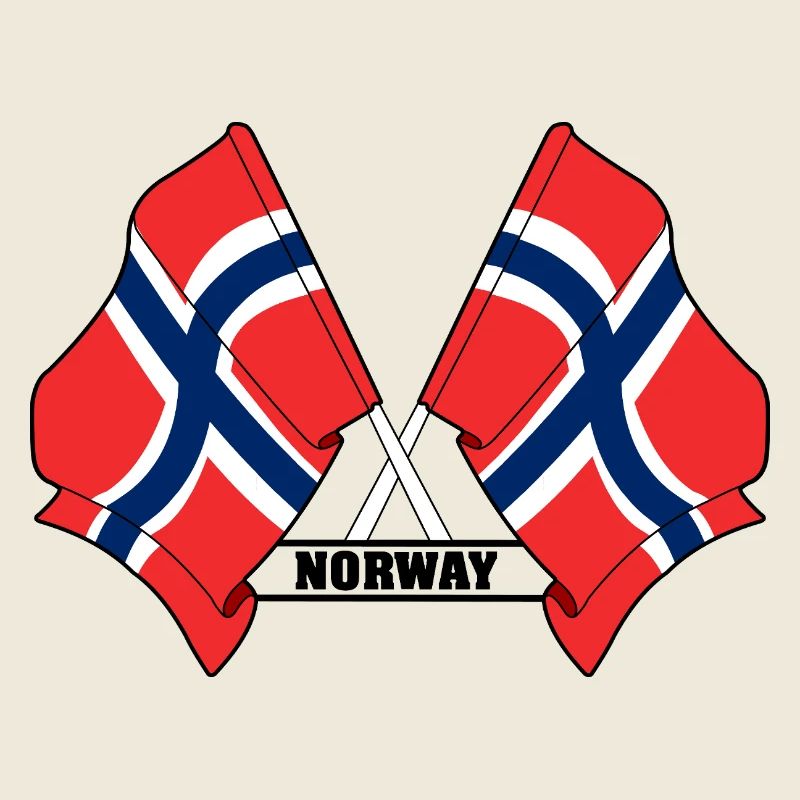 Norway Crossed Flags
