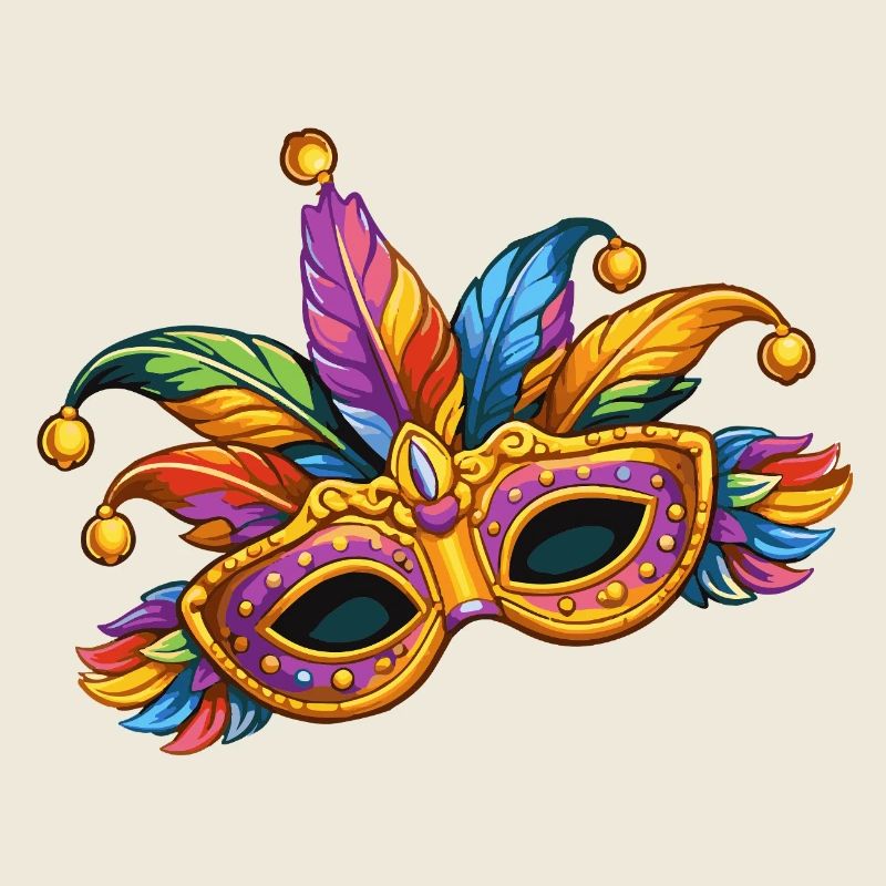 Masque de carnaval coloré – motif élégant de carnaval