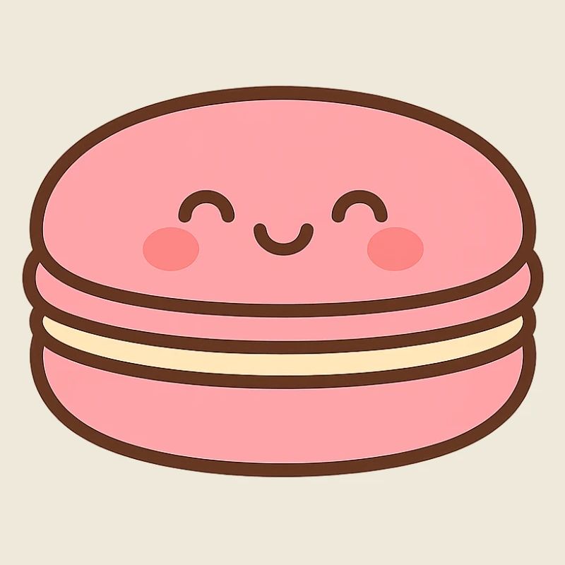 Kawaii-Pink-Lächeln-Macaron