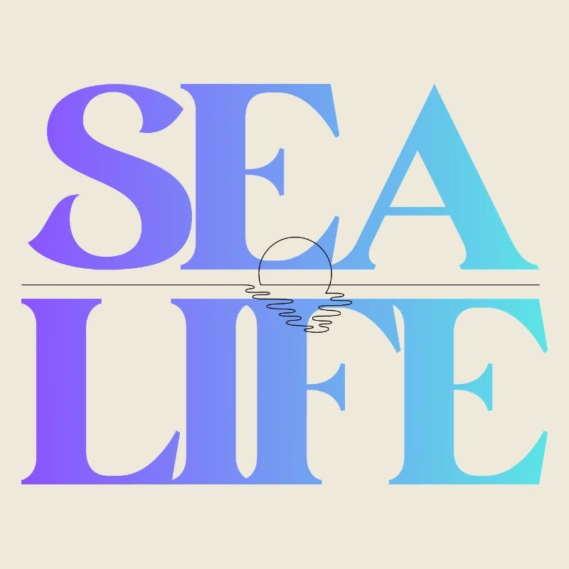 Meeresleben Gradient Schriftdesign