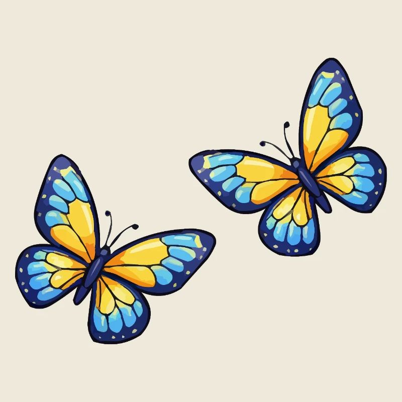 Blue Yellow Butterflies Pattern