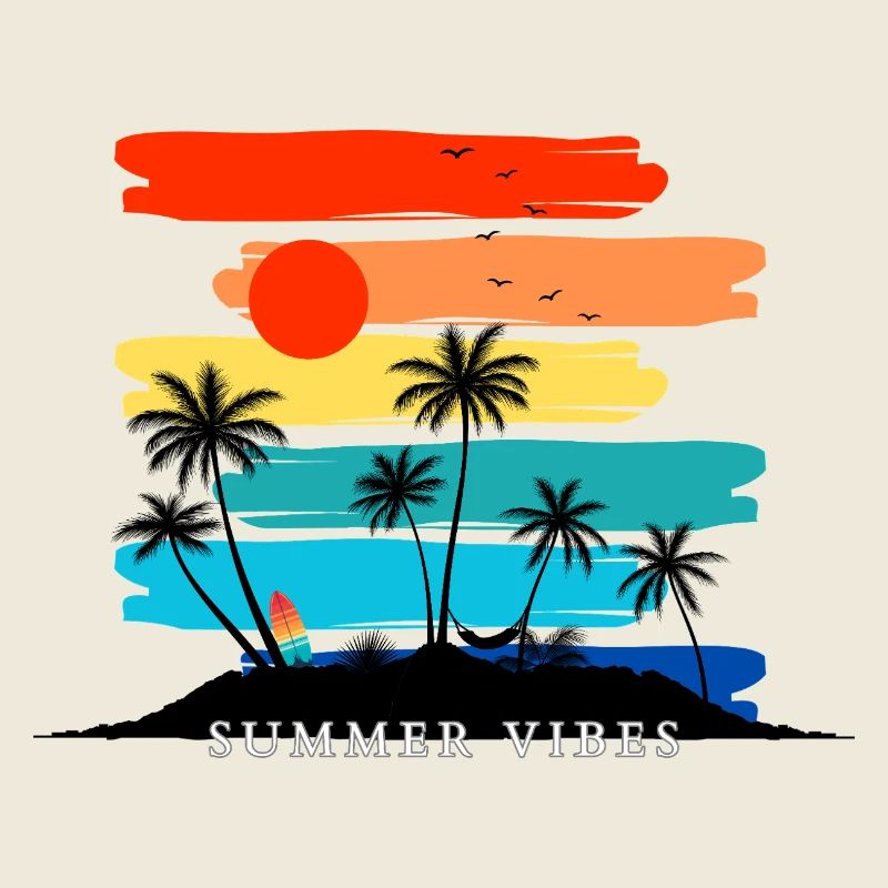  Summer Sunset Palm Trees Design Tropical 