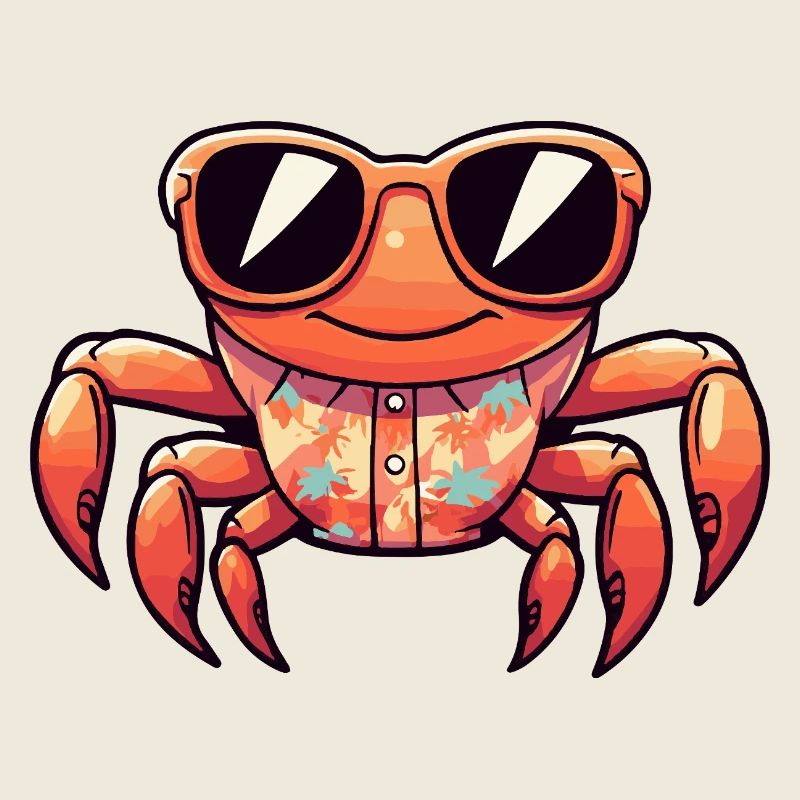 Krebs Krabbe Comic Urlaub