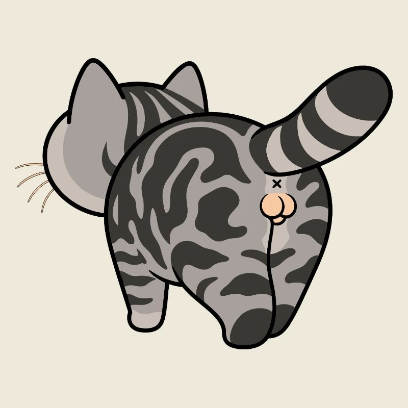 Grau getigerte Cartoonkatze