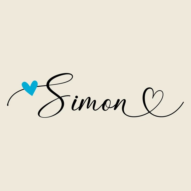 Simon Last name First name Calligraphy heart