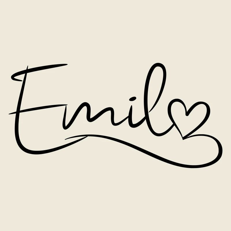 Emil nom Prénom Décor coeur