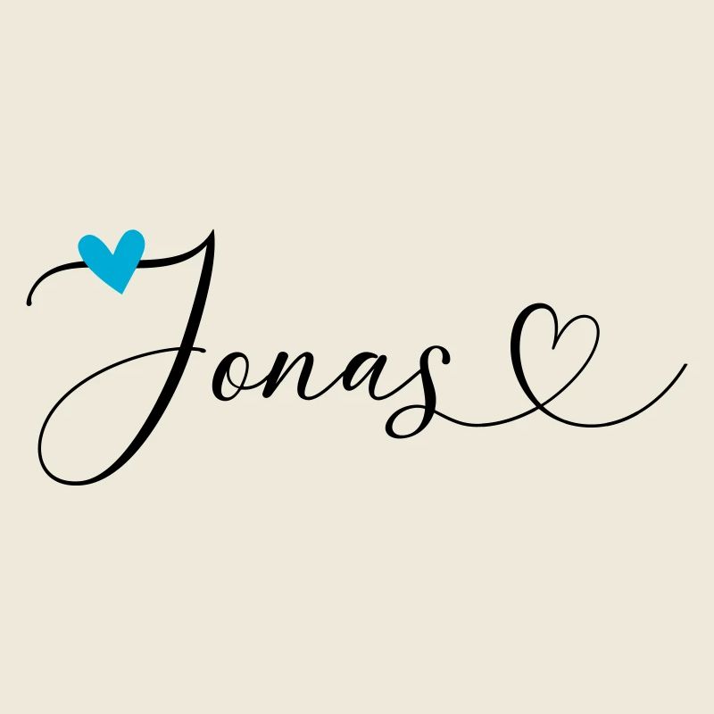 Jonas Surname First name Calligraphy Heart