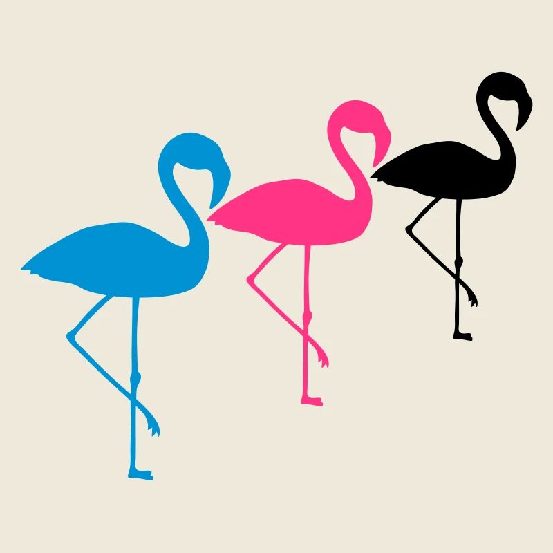 équipe d'équipage 3 amis silhouette contour flamant cli