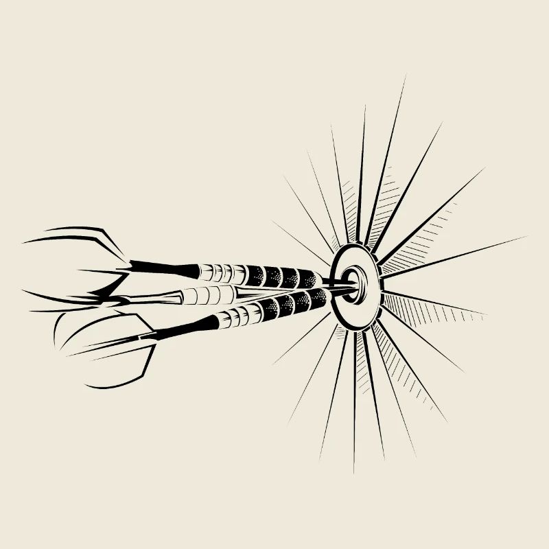 Fléchettes bullseye flèches illustration joueur de fléchettes