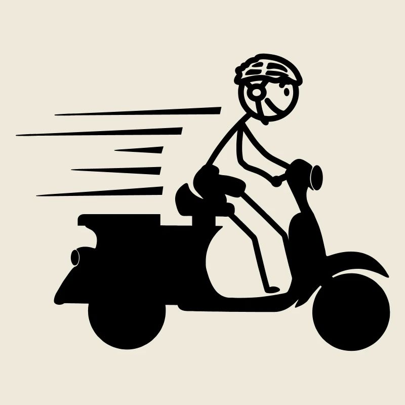 Scooter avec garçon stickmen