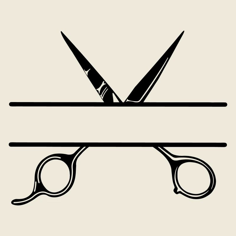 Text banner logo friseur öffnen schere