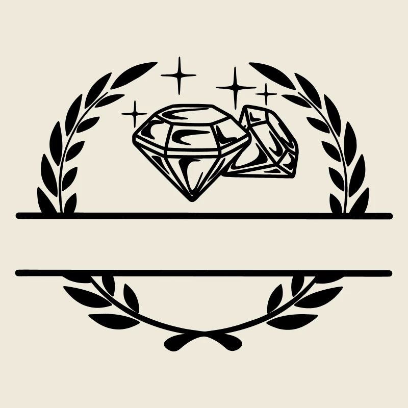 Diamond in laurel wreath