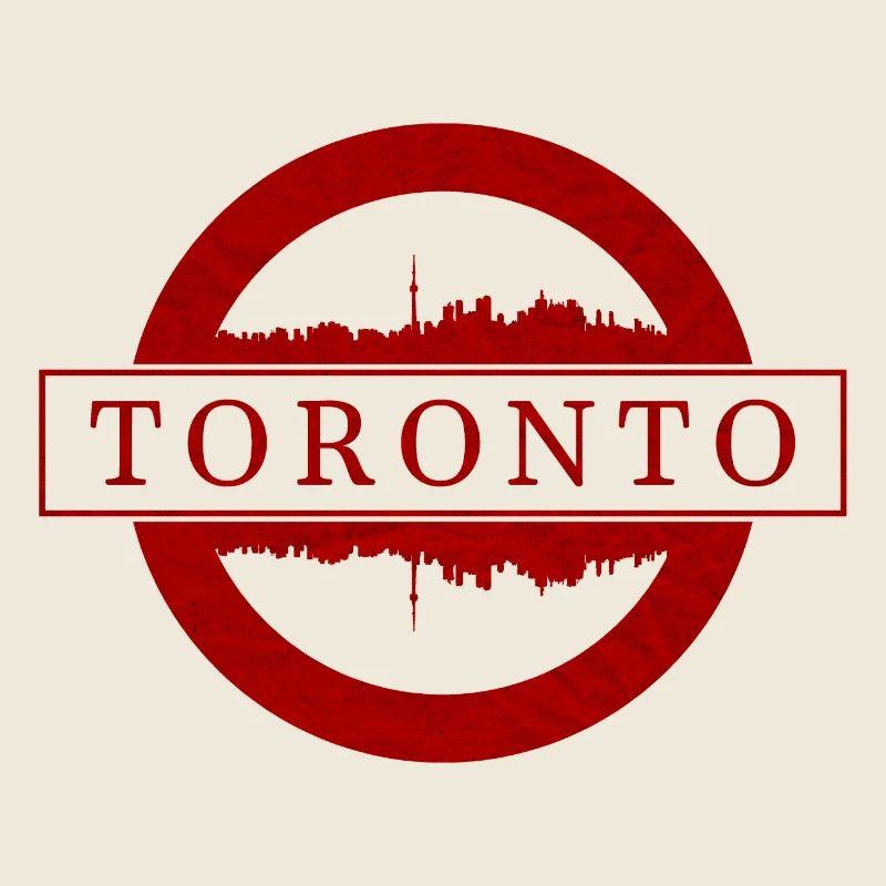 Toronto Stamp Skyline Red