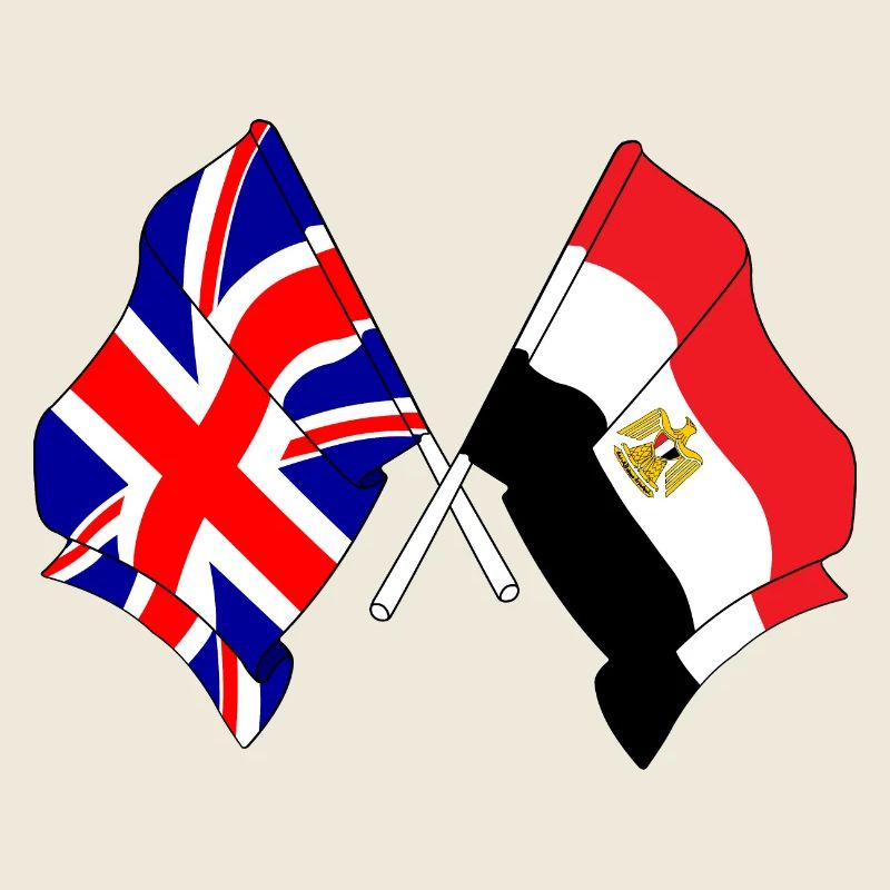Drapeau de l’Angleterre et drapeau de l’Égypte