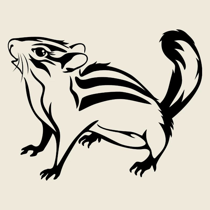 Outlined cute chipmunk
