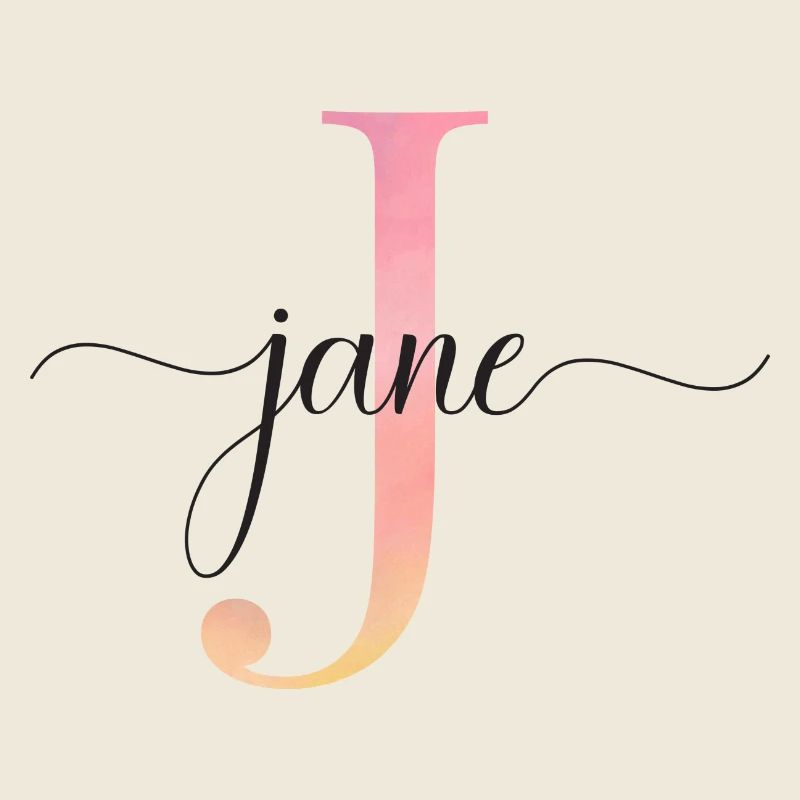 J | Monogramme | Nom | Jane |Aquarelle