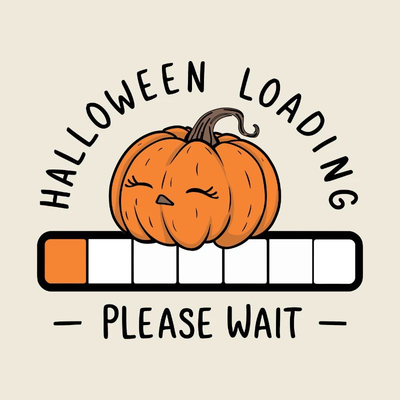 Kürbis Spruch Halloween Loading Please Wait