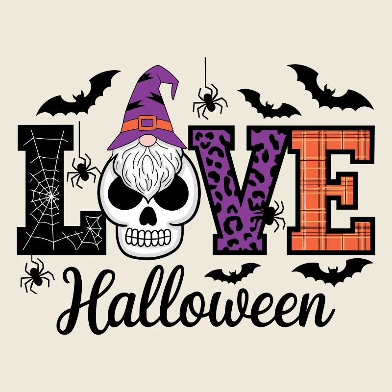 Halloween amour lettrage Gnome