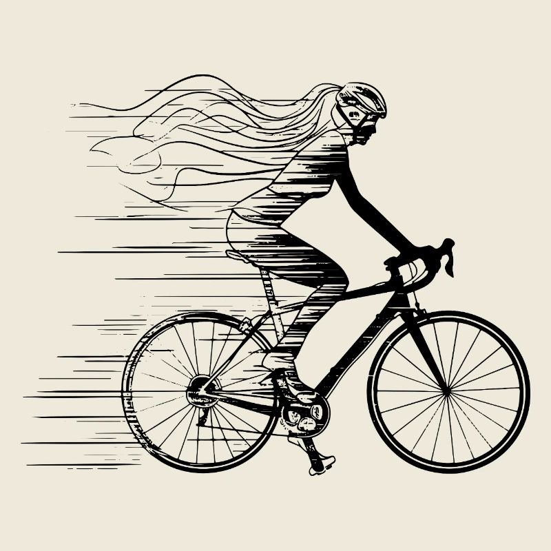Radfahrerin Line Art